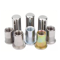 Stainless Steel Flat Head Threaded Insert Nuts and Bolts with Knurled Body M8*11*18 18mm Length