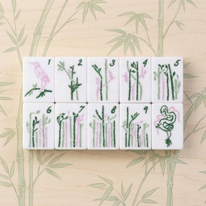 Jeu <span class=keywords><strong>de</strong></span> Mahjong américain portable classique <span class=keywords><strong>de</strong></span> luxe en jade vert foncé, 160 pièces, 3 couches, tuiles <span class=keywords><strong>de</strong></span> Mahjong gravées en acrylique - Product Image 3