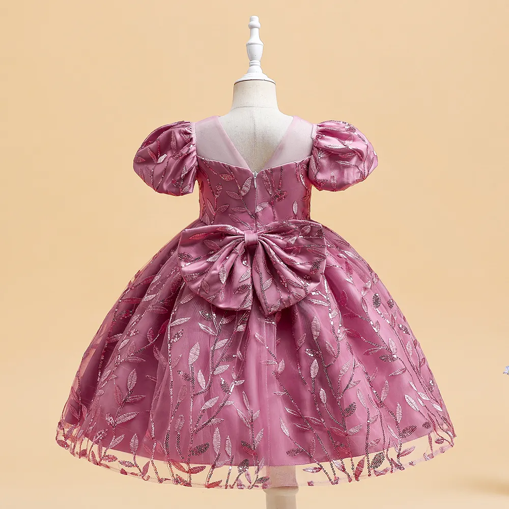 MQATZ New Arrive Kinder Prinzessin Kleid Bubble Sleeves Bow Puff Kleid Performance Kleid Weihnachts ball für Babys