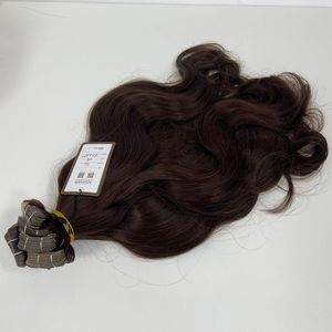 Extensiones de Cabello Humano Virgen Vietnamita Ondulado Marrón Oscuro de 22 Pulgadas con Cinta Adhesiva, Doble Trama, Cabello Remy, ¡Gran Venta 2026! - Product Image 1