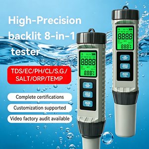Medidor de Agua Multiparamétrico <span class=keywords><strong>8</strong></span> en 1 MF-X81, Medidor de PH, TDS, EC, Salinidad, CL, ORP para Acuarios, Hidroponía y Peceras - Product Image 1