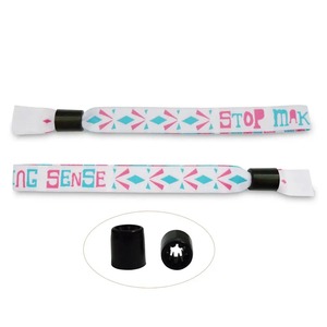 Custom Promotion Cheap <strong>Event</strong> Textile Polyester Festival <strong>Fabric</strong> Woven Bracelet <strong>Wristband</strong> With Slide - Product Image 2