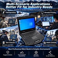 Ordinateur portable robuste étanche et anti-poussière 14 pouces IP65 Intel i9 32 Go 1 To RS232 Double RJ45 Gigabit FHD 1920x1080 Écran tactile pour la sécurité publique