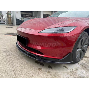 ลิ้นกันชนหน้ารถยนต์สำหรับ Tesla Model 3 Performance Style 2024 ดิฟฟิวเซอร์ สปลิตเตอร์ สปอยเลอร์ ป้องกันรอยขีดข่วน สีดำเงา ลายคาร์บอนไฟเบอร์ - Product Image 3