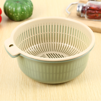 Panier de vidange double pour cuisine domestique, en PP écologique, multifonctionnel, pour fruits et légumes, coloré