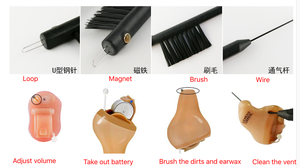 Kit de limpieza de cepillos para audífonos, Herramientas de limpieza, cepillo multifunción, <span class=keywords><strong>limpiador</strong></span> de ventilación magnética, bucle de cera, protectores de cera, almacenamiento y transporte - Product Image 6