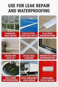 Ruban de réparation imperméable en aluminium et butyl haute résistance, ruban d'étanchéité pour toitures, toitures métalliques, toitures de camping-cars, pare-pluie et gouttières - Product Image 5