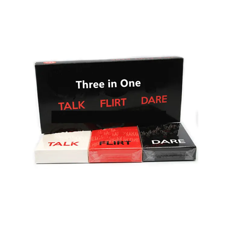 FN1340 Talk Flirt Dare Cards Adult Couples Game 3 Games in 1 Couple Gift Romantic Card Game for Couples