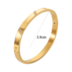 Brazalete de Acero Inoxidable Chapado en Oro de 18K Resistente al Deslustre para Mujer, Brazaletes de Moda Impermeables - Product Image 1
