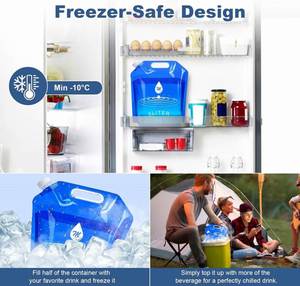 JUB Portable <b>Water</b> Container Bags BPA Free No-Leak Foldable Freezable Plastic 1.3 Gallon Camping Hiking Backpack Fishing Rock - Product Image 4