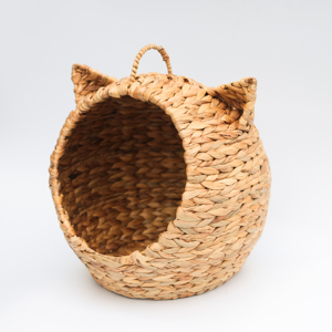 Casa para Gatos con Forma de Nave Espacial y Orejas de Gato – Material de Jacinto de Agua Tejido a Mano, Súper Suave, Sostenible, Transpirable y Ecológico - Product Image 2