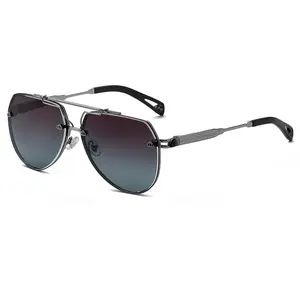 Make fashionable men's sunglasses classic all-in-one sun-protective driving sunglasses trend metal polarized sunglasses