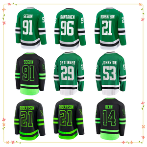Maglie da Hockey su Ghiaccio Dallas per Uomo, Vendita all'Ingrosso: 14 Jamie Benn, 96 Jason Robertson, 91 Tyler Seguin, 29 <span class=keywords><strong>Jake</strong></span> Oettinger - Product Image 1