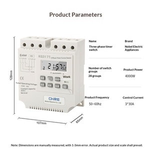 <span class=keywords><strong>Interruptor</strong></span> Temporizador Trifásico KG317T para Bomba de Agua y Ventilador, 380V 60A CA 50Hz, Controlador de Tiempo - Product Image 3