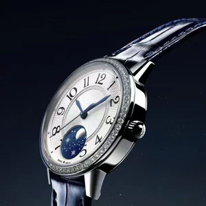 นาฬิกาข้อมือจักรกลหรูหราคุณภาพสูง กันน้ำ พร้อมฟังก์ชั่นแสดงข้างขึ้นข้างแรม ฝังเพชรโมอิสซาไนต์เต็มวง ดีไซน์สวยงาม เหมาะสำหรับใส่เดท - Product Image 2