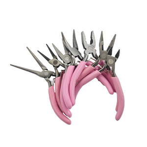 Portable Pink Metal Mini Diagonal Pliers Sets Round Bent <strong>Needle</strong> Nose Cutter Handcraft <strong>Beading</strong> for DIY Jewelry Making - Product Image 2