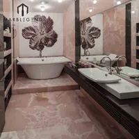 Premium Pink Onyx Floor Tile, Natural Marbleble