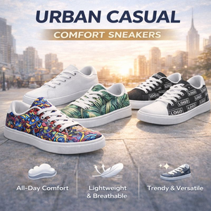 Baskets décontractées blanches personnalisées <span class=keywords><strong>pour</strong></span> hommes – Confortables, respirantes, légères, basses, tendance et polyvalentes <span class=keywords><strong>pour</strong></span> le quotidien - Product Image 1
