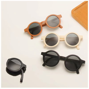Lunettes <span class=keywords><strong>de</strong></span> <span class=keywords><strong>soleil</strong></span> à la mode pour enfants PC <span class=keywords><strong>Beige</strong></span> Orange pour garçons et filles crème solaire pliante confortable - Product Image 1