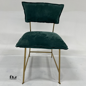 Silla de Comedor Moderna de Terciopelo Verde Oscuro con Estructura de Metal Dorado, Cojín Extraíble, Silla Tapizada para Restaurante y Hotel - Product Image 1