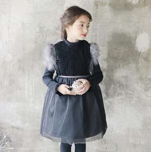 Vestido de Fiesta para Niña, Estilo Princesa, con Plumas, Color Rosa Sólido, Elegante - Product Image 2