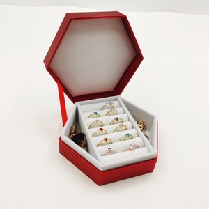 Boîte cadeau rigide personnalisée en argent pailleté avec insert multi-compartiments, emballage de luxe pour bijoux et montres, pour la vente au détail et les cadeaux - Product Image 5