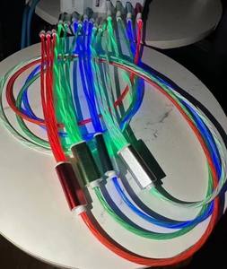 هدية ترويجية ليد متدفقة ضوء شاحن كابل 4 أقدام <span class=keywords><strong>3</strong></span> في 1 مايكرو USB نوع C IOS لفون سامسونج الروبوت وغيرها من الأجهزة - Product Image 3