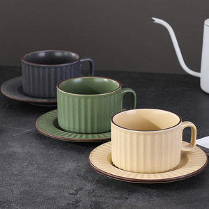 Tazza in Ceramica Creativa Stile Retrò Country Jiale, Resistente a Lavastoviglie e Microonde, con Venature Verticali, per Ritorno a Scuola e <span class=keywords><strong>Latte</strong></span> - Product Image 3