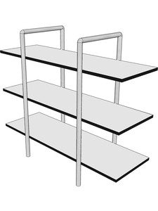 <b>Modern</b> Multi-Layered Stainless Steel Floor Standing Storage Unit Open Back Design Bookshelf Style Display <b>Shelves</b> for Living - Product Image 5