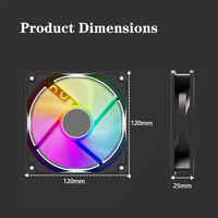 Ventilateur de refroidissement 120 mm à 4 broches avec lumières LED colorées et dissipateur thermique en plastique pour boîtier d'ordinateur