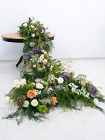 Décoration florale artificielle classique en soie verte mélangée style jardin pour arche de mariage, toile de fond, table, location pour fêtes et vitrine de magasin
