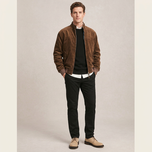 Giacca Bomber Stile Americano con Zip, <span class=keywords><strong>Abbigliamento</strong></span> <span class=keywords><strong>Vintage</strong></span> da <span class=keywords><strong>Uomo</strong></span>, in Cotone, Vestibilità Ampia, Colletto Rialzato, <span class=keywords><strong>Abbigliamento</strong></span> da Lavoro di Alta Qualità - Product Image 2