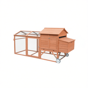 Gallinero de madera duradero con corral y ruedas para aves de corral - Product Image 1