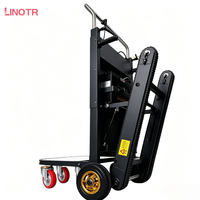 Chariot d'escalade électrique pliable en acier avec moteur 800W, chariot à main tout-terrain à 4 roues de 400 kg pour le transport d'outils et de marchandises