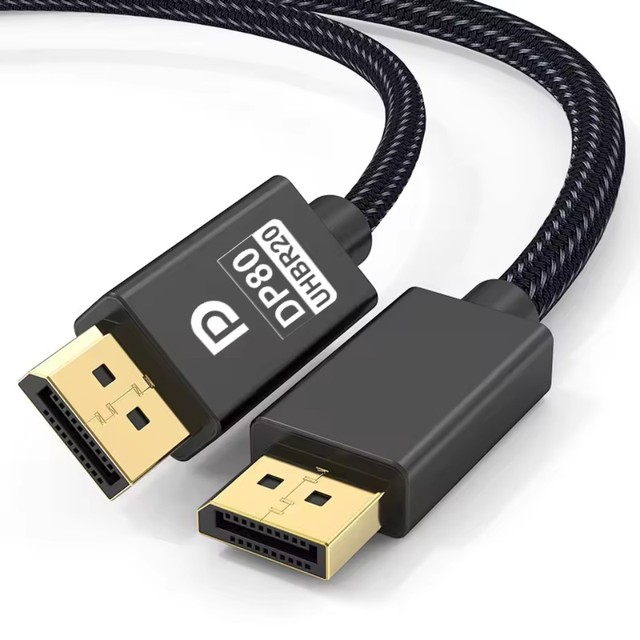 certification DisplayPort 2.1 Cable 16K 60Hz 10K 60Hz 80Gbps HDR HDCP DSC 1.2a Video Display Port 80 Cord DP80 aluminium alloy
