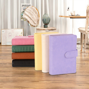 Bán buôn cá sấu màu PU máy tính xách tay 6-RING XOẮN ỐC kinh doanh kế hoạch Ngân Sách chất kết dính da Bìa A5 A6 B5 có sẵn Loose-Leaf - Product Image 1