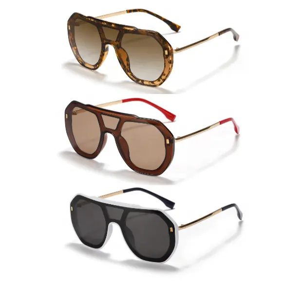 Jiuling Eyewear Wholesalers Designier Vintage Classic Pilot Style Metal one piece Sunglasses Sun Glasses Oculos De Sol