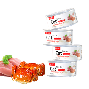 Nhà máy trực tiếp dinh dưỡng cao đóng hộp thức ăn vật nuôi, thịt gà + thịt cua, hương vị khác nhau, đồ ăn nhẹ ướt mèo, sản phẩm cao cấp. - Product Image 1