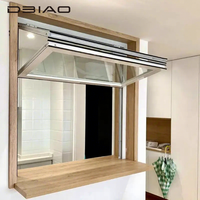 Ventana Plegable Vertical de Aluminio Moderna, Insonorizada, de Apertura Manual, para Tiendas y Fachadas de Vidrio