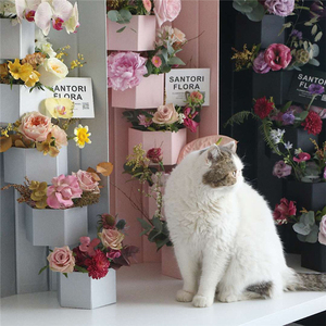 Hộp Trưng Bày Bó Hoa Hồng Hình Lục Giác Hộp Giấy Sắp Xếp Hoa Cưới Bán Sỉ 6 Lớp Hộp Hoa Cajas De Regalo - Product Image 2