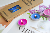 Bougies en forme de tasses à thé colorées AOYIN, en cire de soja parfumée, 10 pièces, boîte en papier, bougies de prière pour Diwali, décoration de la maison, anniversaires