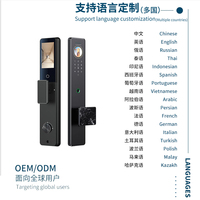 ZJA40 A40 Serrure de porte intelligente, reconnaissance faciale, empreinte digitale, mot de passe, carte IC, entrée sans clé, stockage sur carte mémoire cloud, WiFi, application TUYA