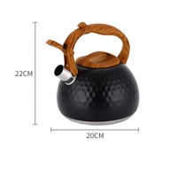 Bouilloire sifflante en acier inoxydable de 3,0 L au design moderne avec poignée en plastique et sifflet sonore pour cuisinière à gaz ou électrique