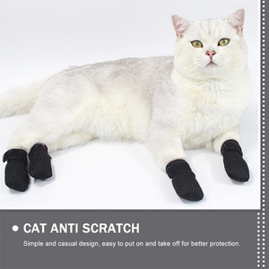 Fundas para patas de gato, de poliéster negro y gris, para prevenir arañazos, para baño, medicación, inyección y cuidado de uñas - Product Image 3