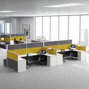 Custom Made Wooden Modern Office <b>Workstation</b> Computer <b>Desk</b> with Partition for Building and Hospital Use - Product Image 5