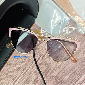 9036 phụ nữ kim loại Cat Eye photochromic photogrey khung quang học Chống ánh sáng màu xanh Eyewear Chống phản ánh Kính mắt khung 2025 - Product Image 2