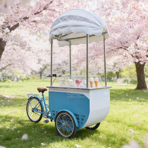 รถขายไอศกรีมซอฟต์เสิร์ฟแบบเคลื่อนที่ รถเข็นขายอาหารแช่แข็ง รถเข็นขายเครื่องดื่มไอศกรีม - Product Image 6
