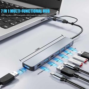 Adattatore USB Hub 3.0 e 2.0 <span class=keywords><strong>in</strong></span> Alluminio 7 <span class=keywords><strong>in</strong></span> 1 Tipo <span class=keywords><strong>C</strong></span>, Docking Station per Telefono, Adattatore per Laptop e Tablet PC, Splitter a 4 Porte - Product Image 2