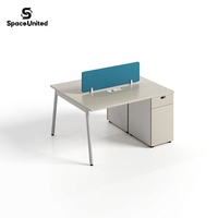Station de travail pour deux personnes en acier au design minimaliste SpaceUnited, bureau moderne