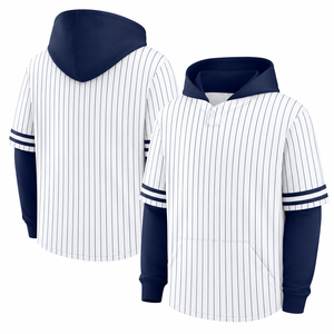 Camiseta de Béisbol Personalizada para Hombre, con Capucha y Rayas, Estilo Henley, de Manga Corta, con Logotipo del Equipo, Estilo Urbano - Product Image 4